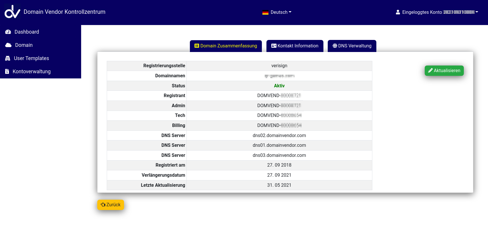 Customer Domain Detail